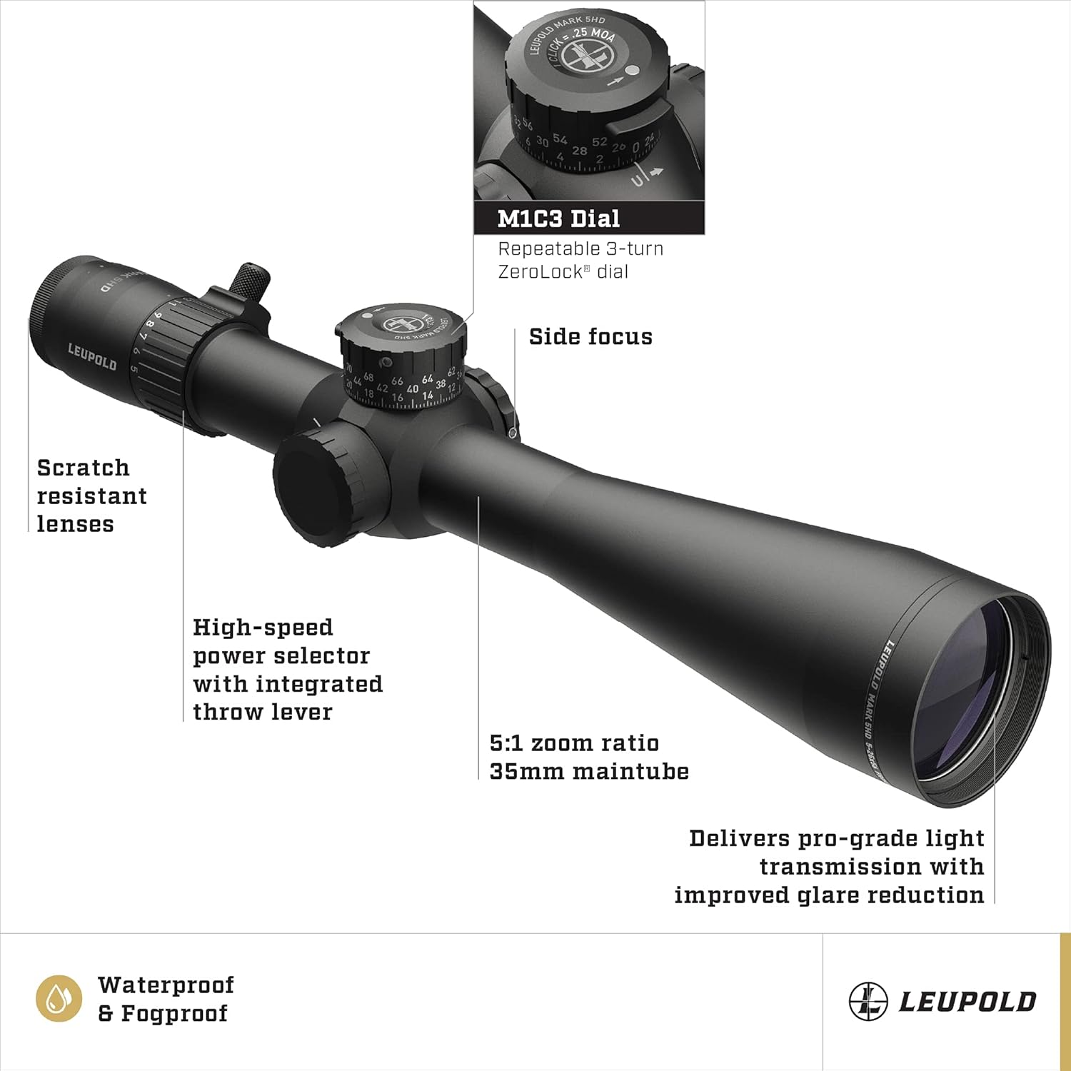 LEUPOLD Mark 5HD FFP Side Focus Riflescope