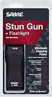 SABRE 2-in-1 Stun Gun and Flashlight and Belt Holster, 1.60 µC Charge, 120 Lumen LED, Rechargeable