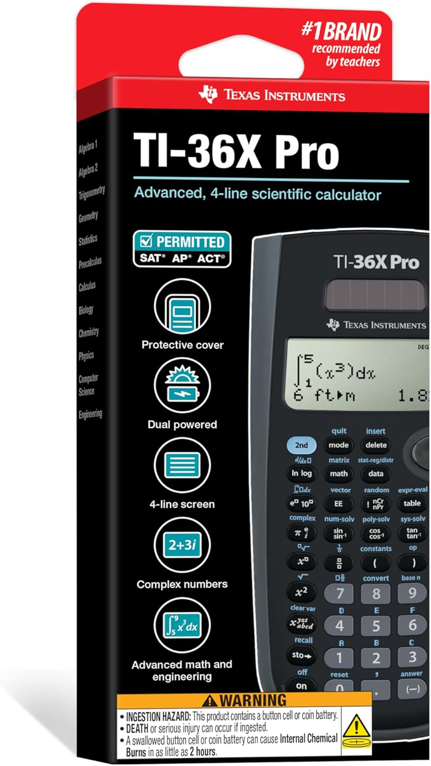 Texas Instruments TI-36X Pro Engineering/Scientific Calculator - 4-line MultiView (Black)