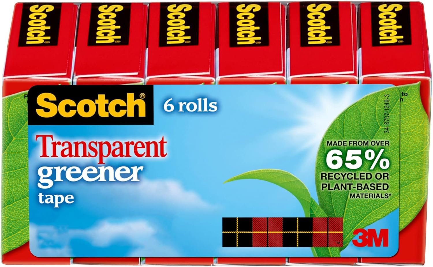 SCOTCH Transparent Greener Tape, 3/4 in x 900 in