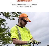 Ergodyne GloWear 8930 High Vis Baseball Hat, Breathable Mesh Paneling, Reflective Trim for Enhanced Visibility,Orange