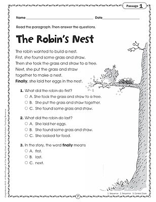 Scholastic Comprehension Skills: 40 Short Passages For Close Reading, Grade 1