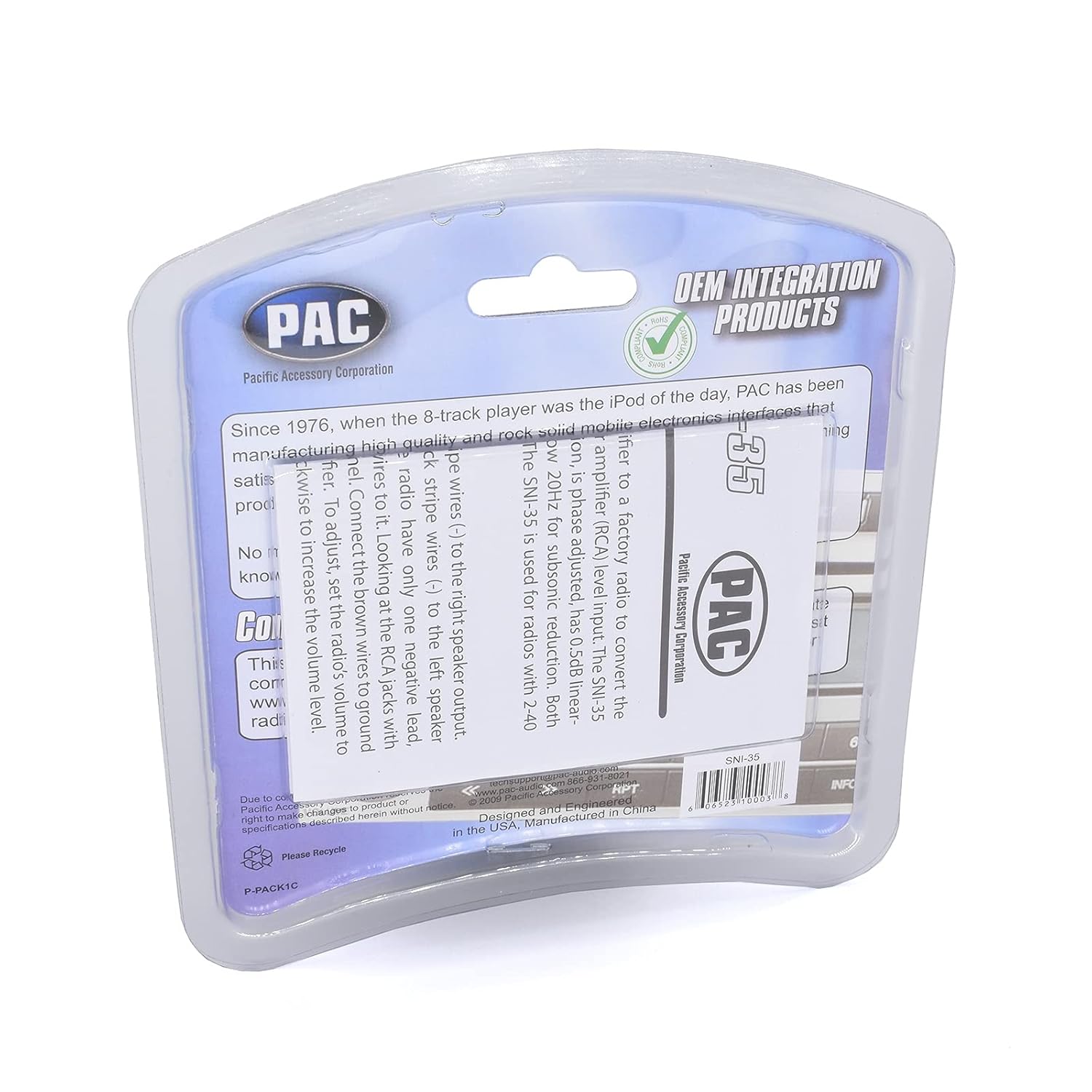 PAC SNI-35 Variable LOC Line Out Converter 1.2x6.25x5.9 Standard Packaging