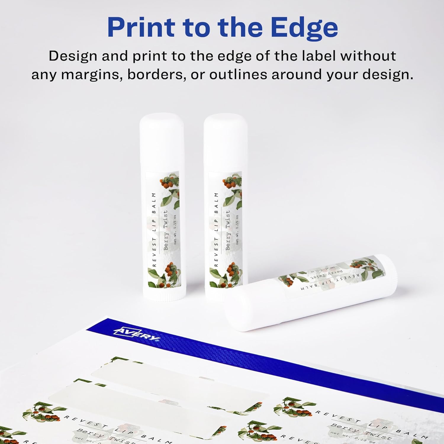 Avery Glossy Clear Rectangle Labels, Sure Feed Technology, 0.75" x 3.5", Laser/Inkjet Printable