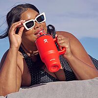 Hydro Flask Travel Tumbler with Handle, Lid and Straw - Insulated Stainless Steel