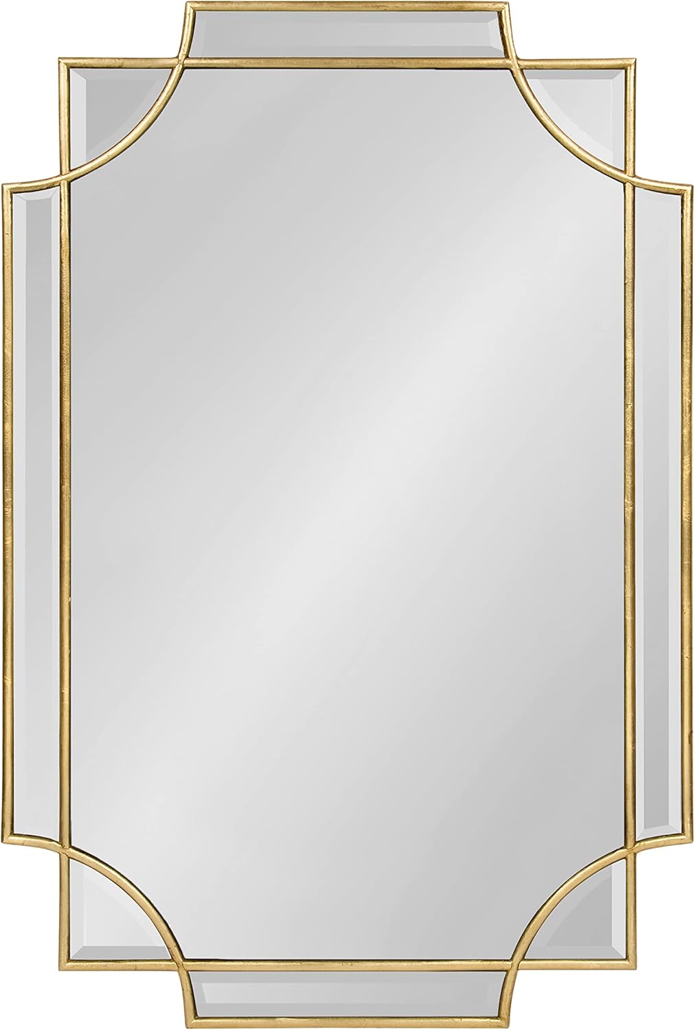 Kate and Laurel Minuette Decorative Rectangle Frame Wall Mirror in Gold Leaf, 24x35.5 Inches 35.5"L x 24"W Gold