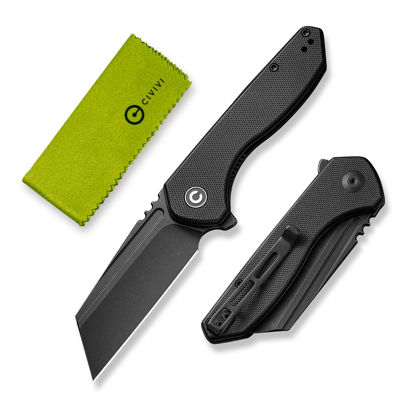 CIVIVI ExOne Folding Pocket Knife, 2.94" Nitro-V Reverse Tanto, G10 Handle