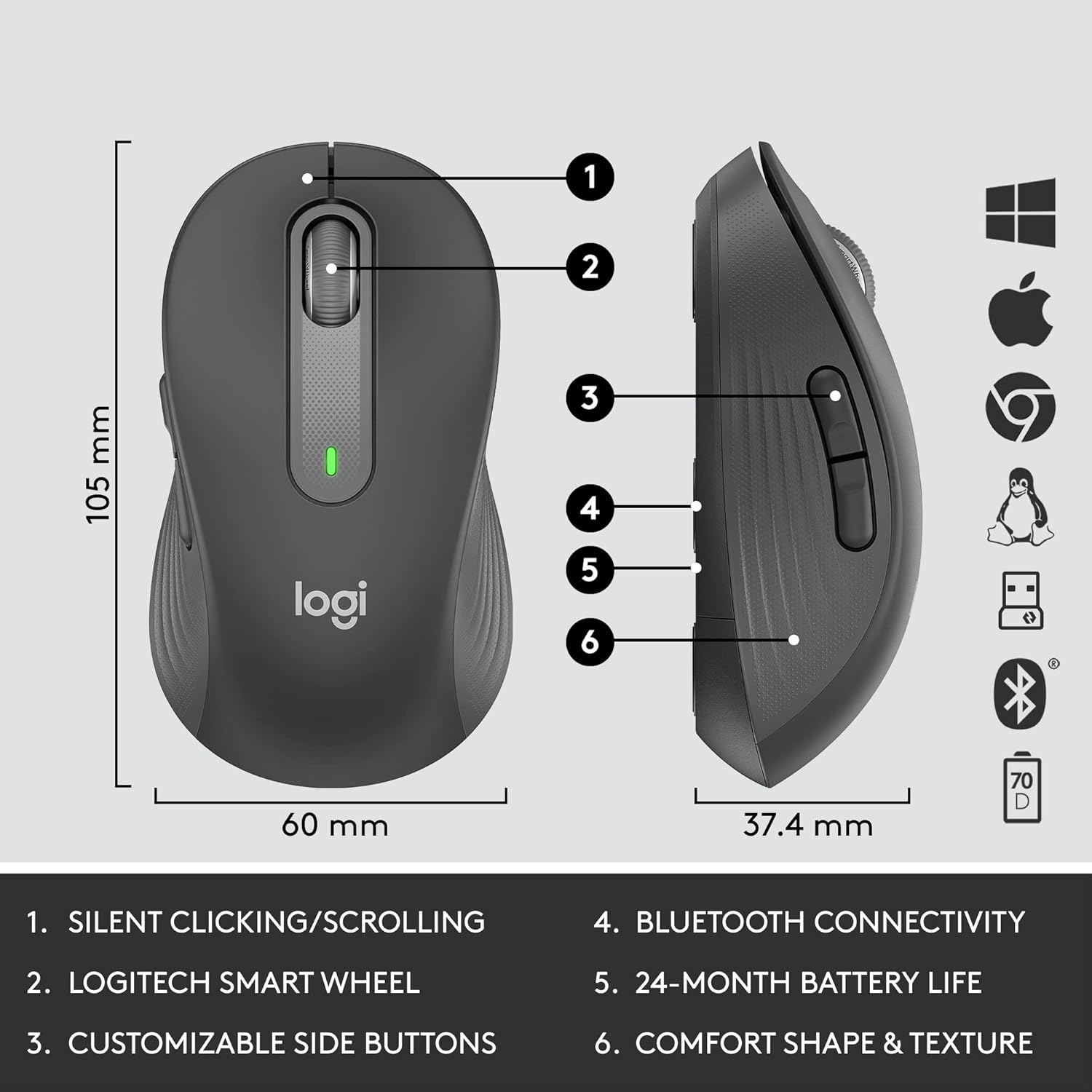 LOGITECH Signature MK650 Combo for Business - Wireless Keyboard and Mouse