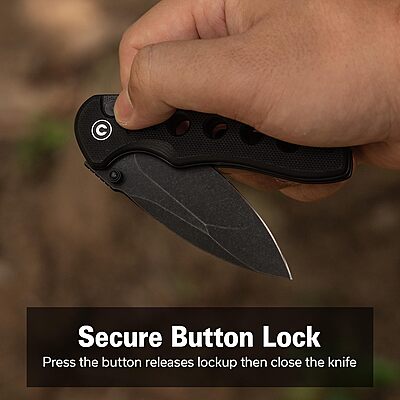 CIVIVI Triptych Folding Pocket Knife, 2.97in 14C28N Blade, G10 Handle, Button Lock