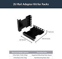StarTech.com Server Rack Depth Extender - 4in / 10 cm - TAA Compliant - Recessed Rack Adapter - Rack Mount Adapter Kit