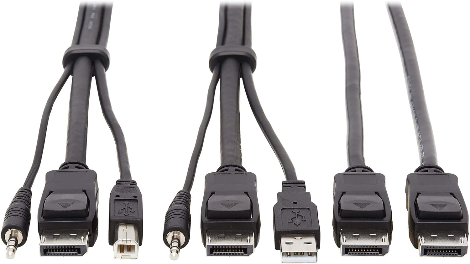 Tripp Lite Dual DisplayPort KVM Cable Kit 4K USB 3.5 mm Audio 3xM/3xM 10ft - 60 MB/s - Supports up to 3840 x 2160