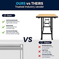 Flash Furniture Gael 6' Wood Folding Training and Event Table, Rectangular Folding Training Table with Smooth Clear Coated