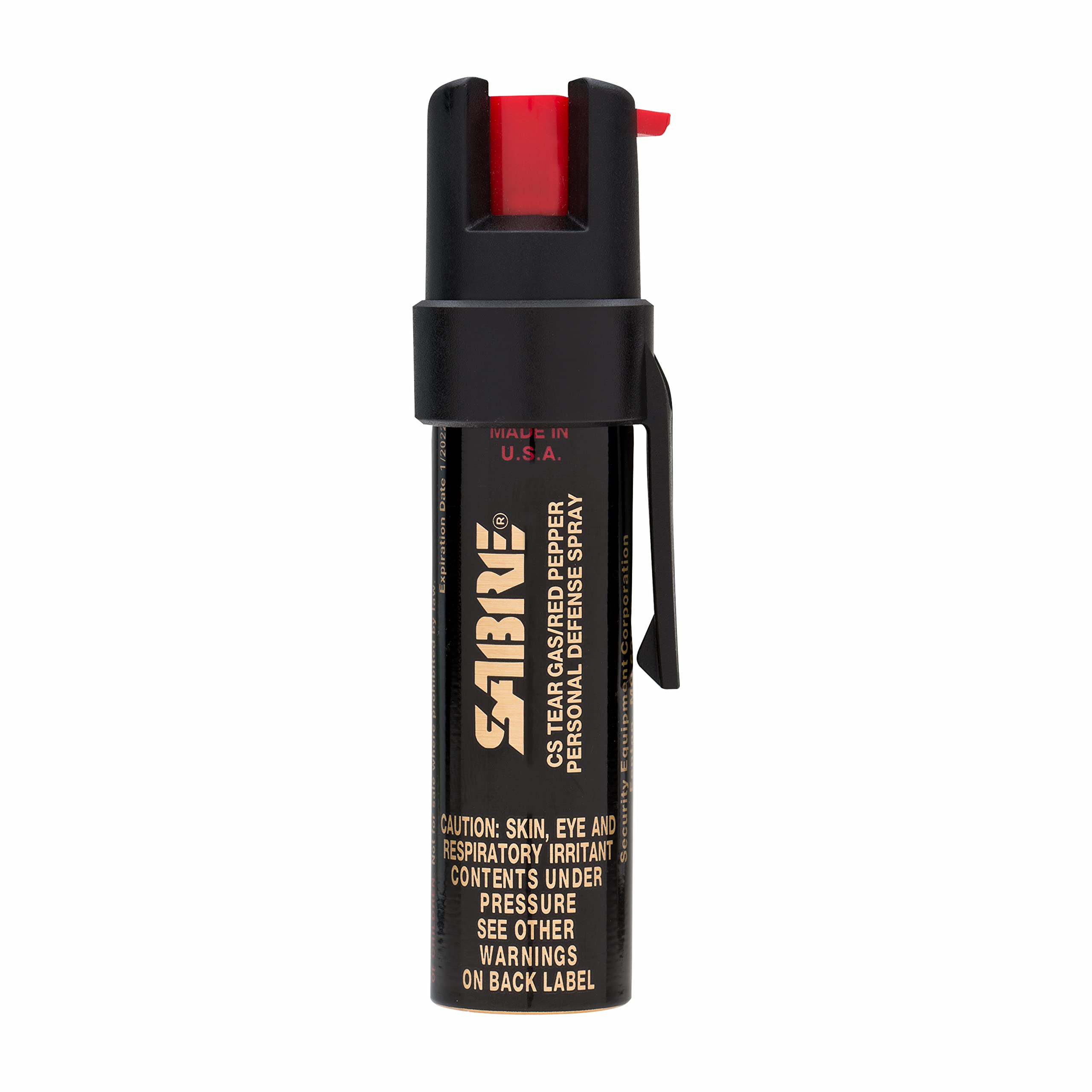 SABRE Advanced Pepper Spray, 3-in-1 Formula Contains Maximum Strength Pepper Spray, CS Military Tear Gas and UV Marking Dye