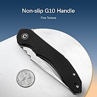 CIVIVI Bluetick Folding Knife for EDC, Pocket Knife with 3.47" 14C28N Blade G10 Handle