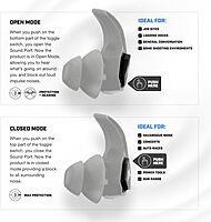 AXIL X30i Noise Reduction Ear Plugs - Hear-Through Mode, 25dB