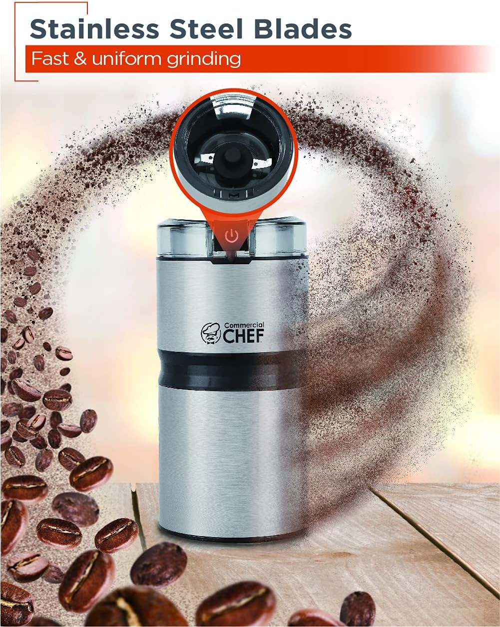 Electric Coffee Grinder Spice Grinder - Stainless Steel Blades Grinder for Coffee Bean Seed Nut Spice Herb Pepper