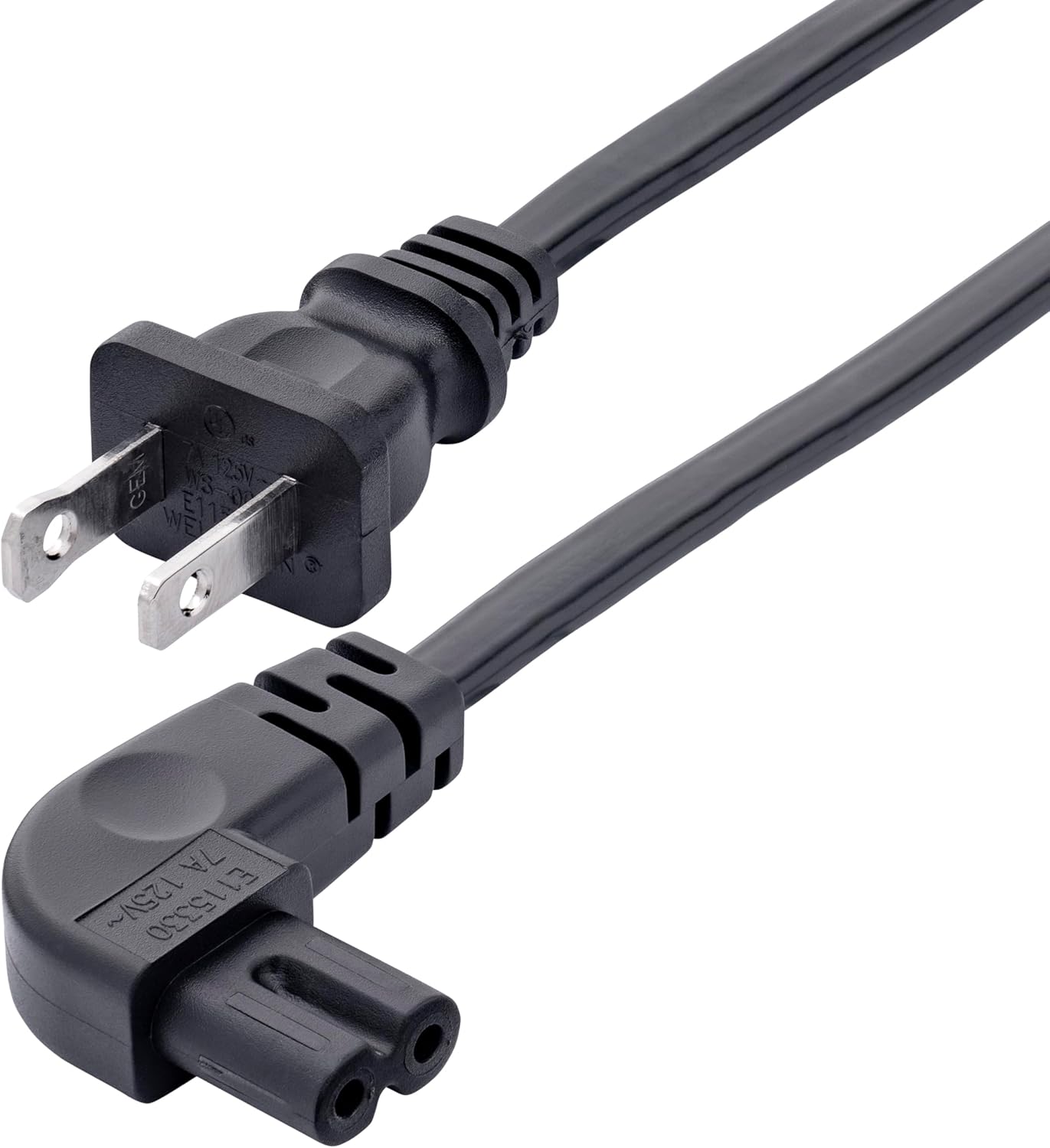 StarTech.com Laptop Power Cord NEMA 1-15P to Right Angle IEC C7, 18AWG, 7A 125V