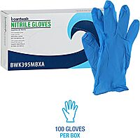 Boardwalk Disposable General-Purpose Powder-Free Nitrile Gloves, Medium, Blue, 5mil, Box Of 100 Gloves