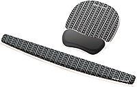 Fellowes Photo Gel Mouse Pad Wrist Rest with MICROBAN - Black Chevron (9549901)