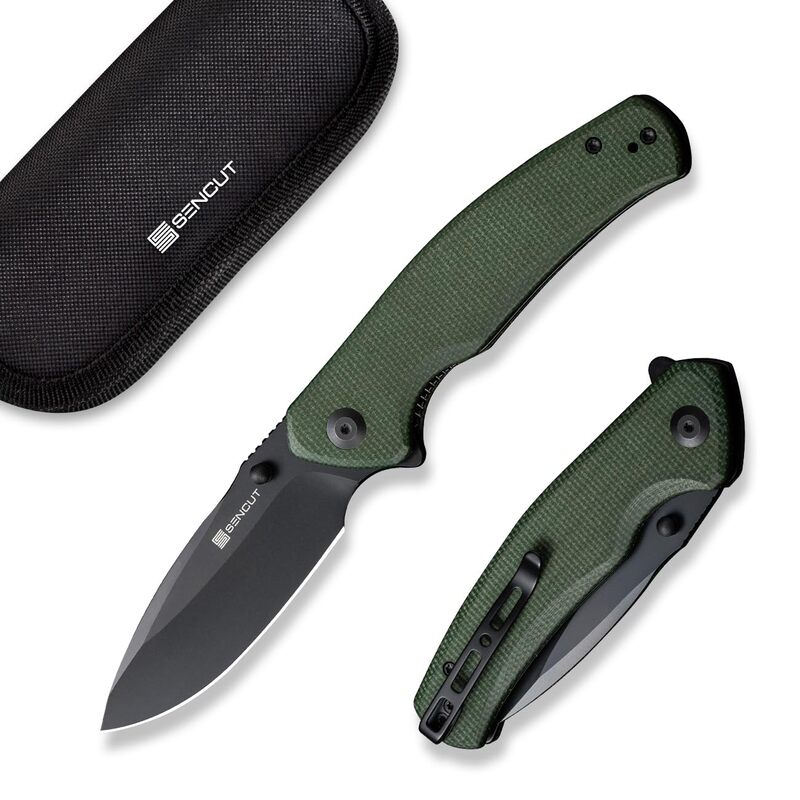 SENCUT Slashkin Folding Pocket Knife, Thumb-Stud & Flipper Opener