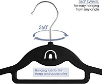 Elama Home 30 Piece Rubber Non Slip Hanger with Hanging Tab in Black