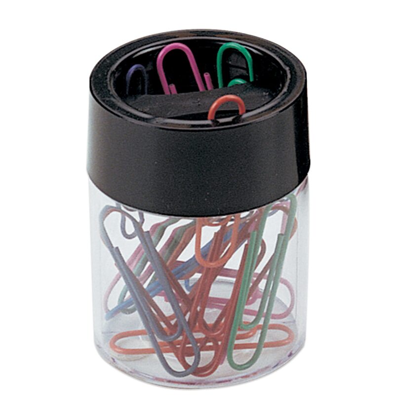 Office Depot Brand Large Clip Dispenser, Black/Clear