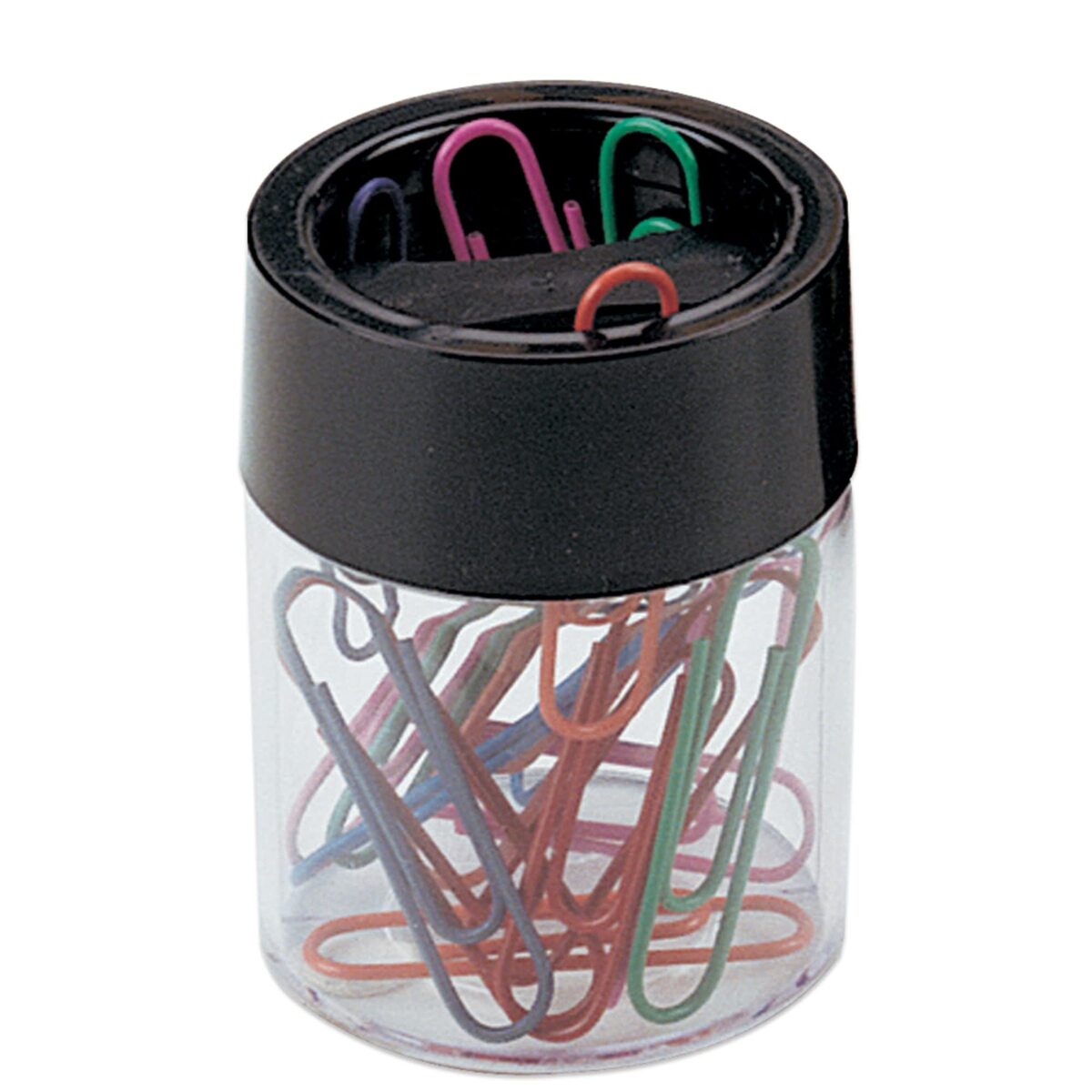 Office Depot Brand Large Clip Dispenser, Black/Clear