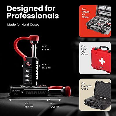 NANUK TSA Approved Lock – Durable, Secure Travel Case Lock with Cut-Resistant Steel Shackle & Rustproof Luggage Lock 900-TSA