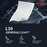 Wypall L30 General-Purpose Wipers - 11" x 10.40" - 70 Sheets/Roll - White - Perforated, Light Duty, Wet Strength, Soft, Reinforced, Absorbent, Solvent Resistant - for Face, Hand, General Purpose,