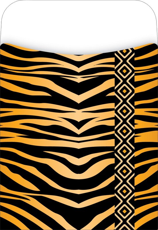 Barker Creek Peel & Stick Library Pockets, Tiger, Great for Holding Library, Index, and Flash Cards, Hall Passes, Recipes, and More! 3-1/2" x 5-1/8", 30 per Pkg (1221)