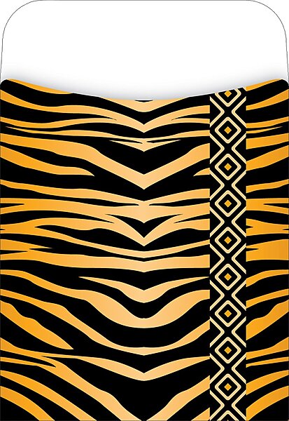 Barker Creek Peel & Stick Library Pockets, Tiger, Great for Holding Library, Index, and Flash Cards, Hall Passes, Recipes, and More! 3-1/2" x 5-1/8", 30 per Pkg (1221)