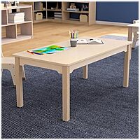 Flash Furniture Bright Beginnings Commercial Rectangular Wooden Preschool Classroom Activity Table