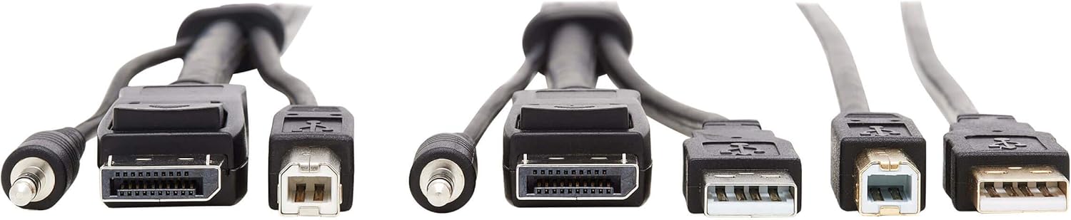 Tripp Lite DisplayPort KVM Cable Kit 4K USB 3.5mm Audio 3xM/3xM USB MM 10ft - 60 MB/s - Supports up to 3840 x 2160