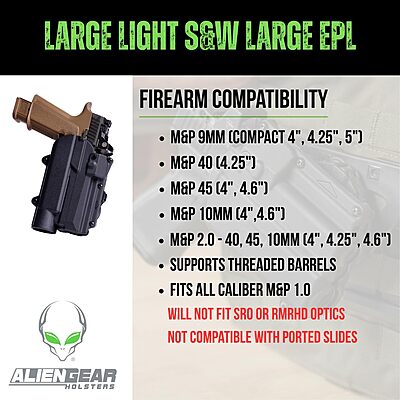 ALIEN GEAR Rapid Force Level 2 OWB Holster - Locking Belt Slide - Right Hand - Matte Black - Light & Optic Compatible