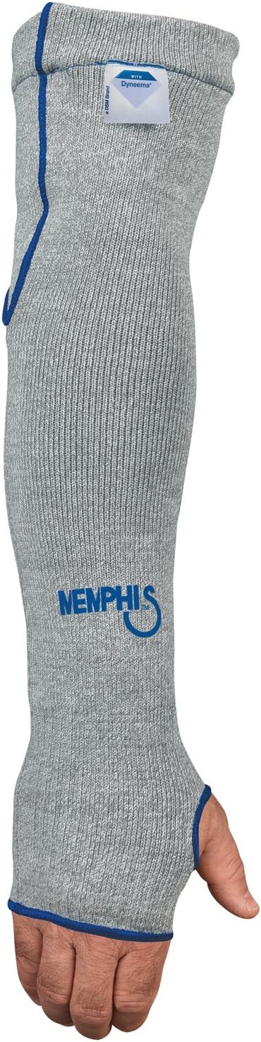 MCR Safety 9318D7T Memphis 7 Gauge Dyneema Sleeve with Thumb-Slot, Gray, 18-Inch