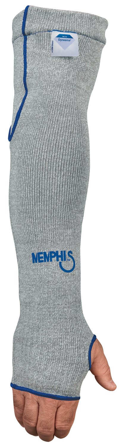 MCR Safety 9318D7T Memphis 7 Gauge Dyneema Sleeve with Thumb-Slot, Gray, 18-Inch