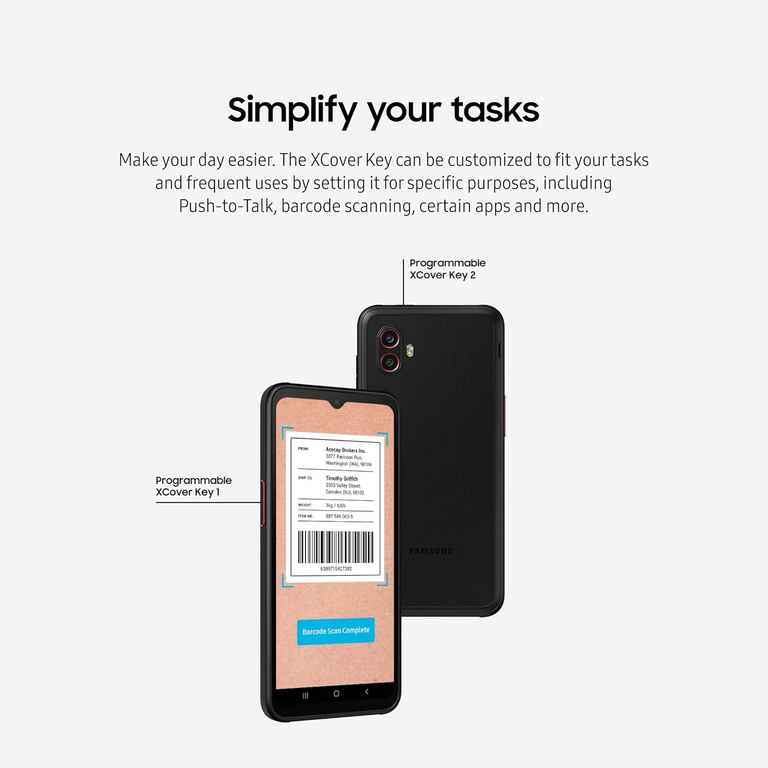 SAMSUNG Galaxy XCover6 Pro 5G | Rugged (IP68) Unlocked | 128GB | Black (SM-G736UZKEXAA)