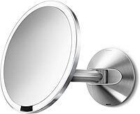 simplehuman 8" Sensor Makeup Mirror, Wall Mount, 5x Magnification, Hard-Wired (100-240V)