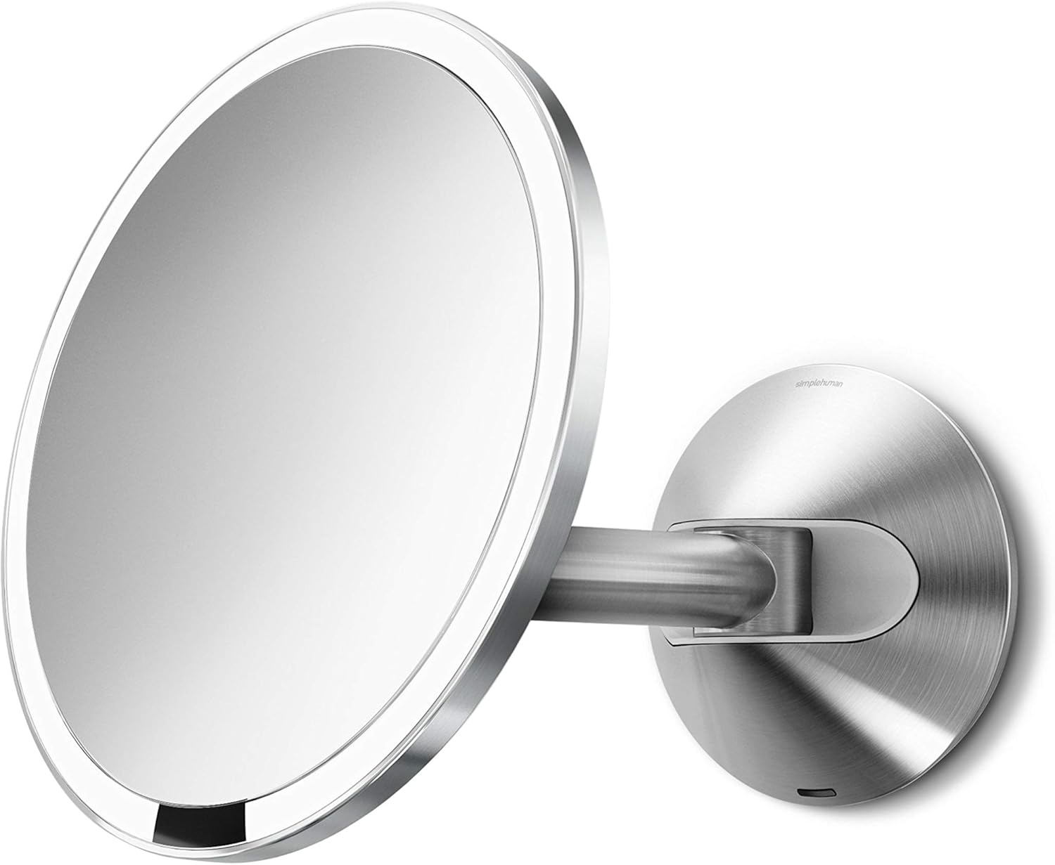 simplehuman 8" Sensor Makeup Mirror, Wall Mount, 5x Magnification, Hard-Wired (100-240V)