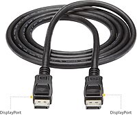 StarTech.com DISPLPORT6L 6-Feet DisplayPort Cable with Latches - M/M
