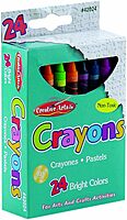 Charles Leonard Creative Arts Crayons, 3-1/2in x 5/16in, Assorted Colors, 24 Crayons Per Box, Pack Of 24 Boxes