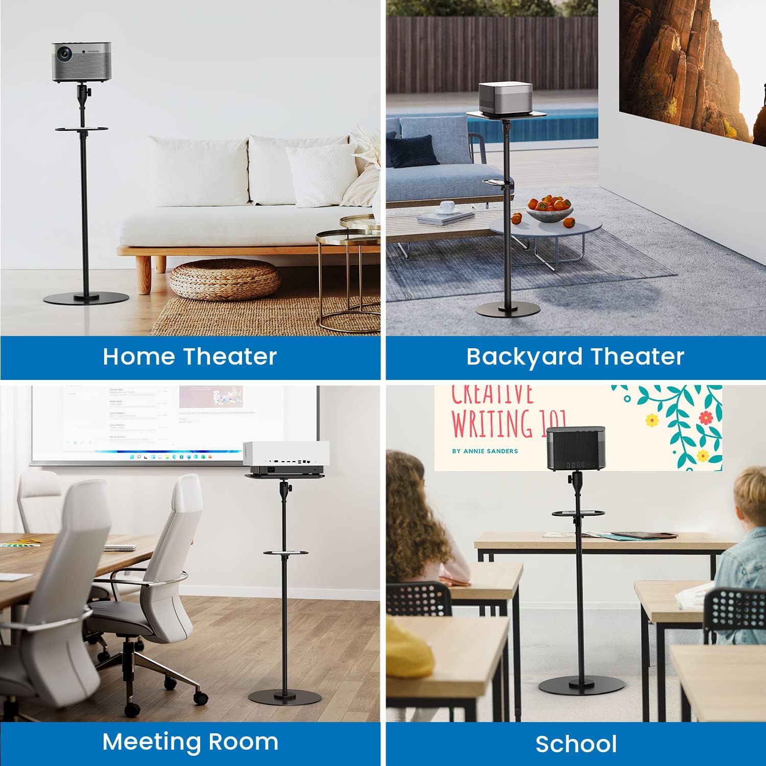 Mount-It! Dual Use Projector Stand, 2 Mounting Options: 1/4" Screw and Platform Portable Projector Stand For Mini Projectors