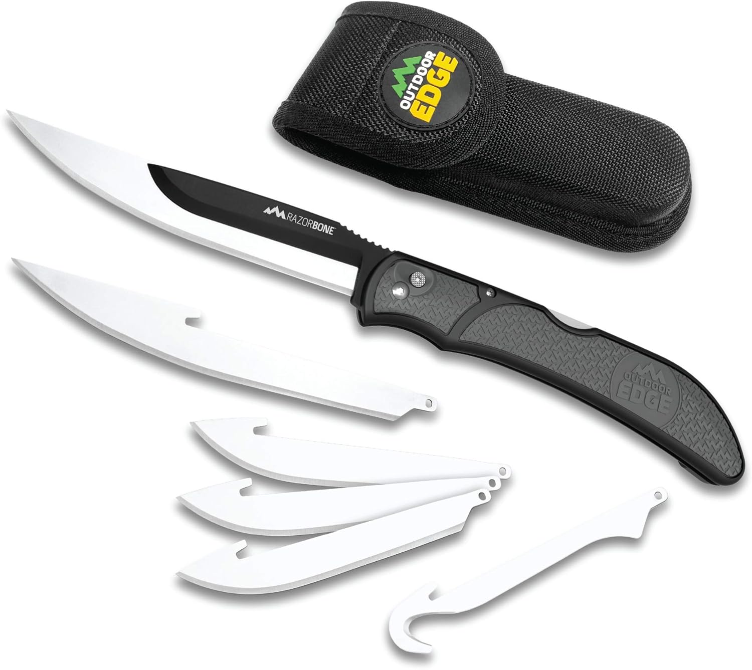 OUTDOOR EDGE RazorBone Replaceable Blade Folding Hunting Knife Kit, 6-Blade Combo