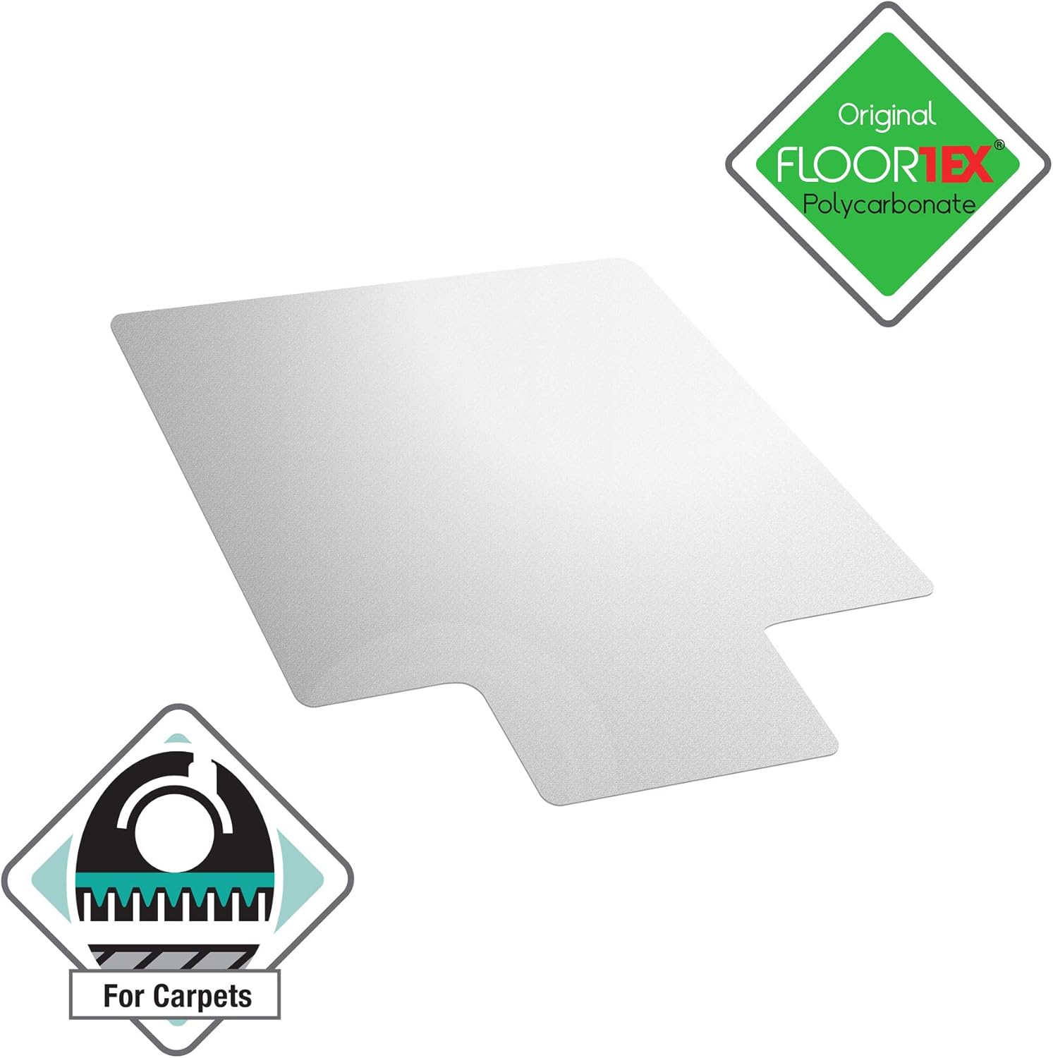 Cleartex Ultimat 35.04-inch x 46.85-inch Rectangular Chair Mat for Carpet, Polycarbonate (FC118923LR) 35" x 47"