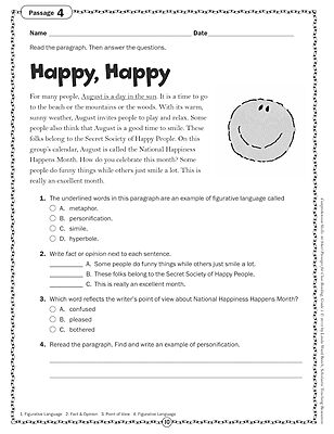 Scholastic Comprehension Skills: 40 Short Passages For Close Reading, Grade 5