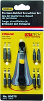 General Tools 80075 Nine-Piece Ratchet Offset Screwdriver Set 9 Piece Set