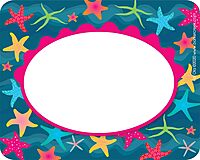 Barker Creek Name Badges & Self-Adhesive Labels, Kai Ola Sea Life, Multi-Design, Multi Purpose, Use as Name Tags, Gift Tags, Labels, Bookplates, and More! 3.5" x 2.75", 45 per Pkg (1535)