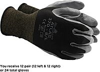 SHOWA Atlas 370 Nitrile Palm Coated General Purpose Work Gloves with Nylon Liner, 12 Pair Black Small