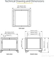 StarTech.com 4-Post Mobile Open Frame 19in Server Rack