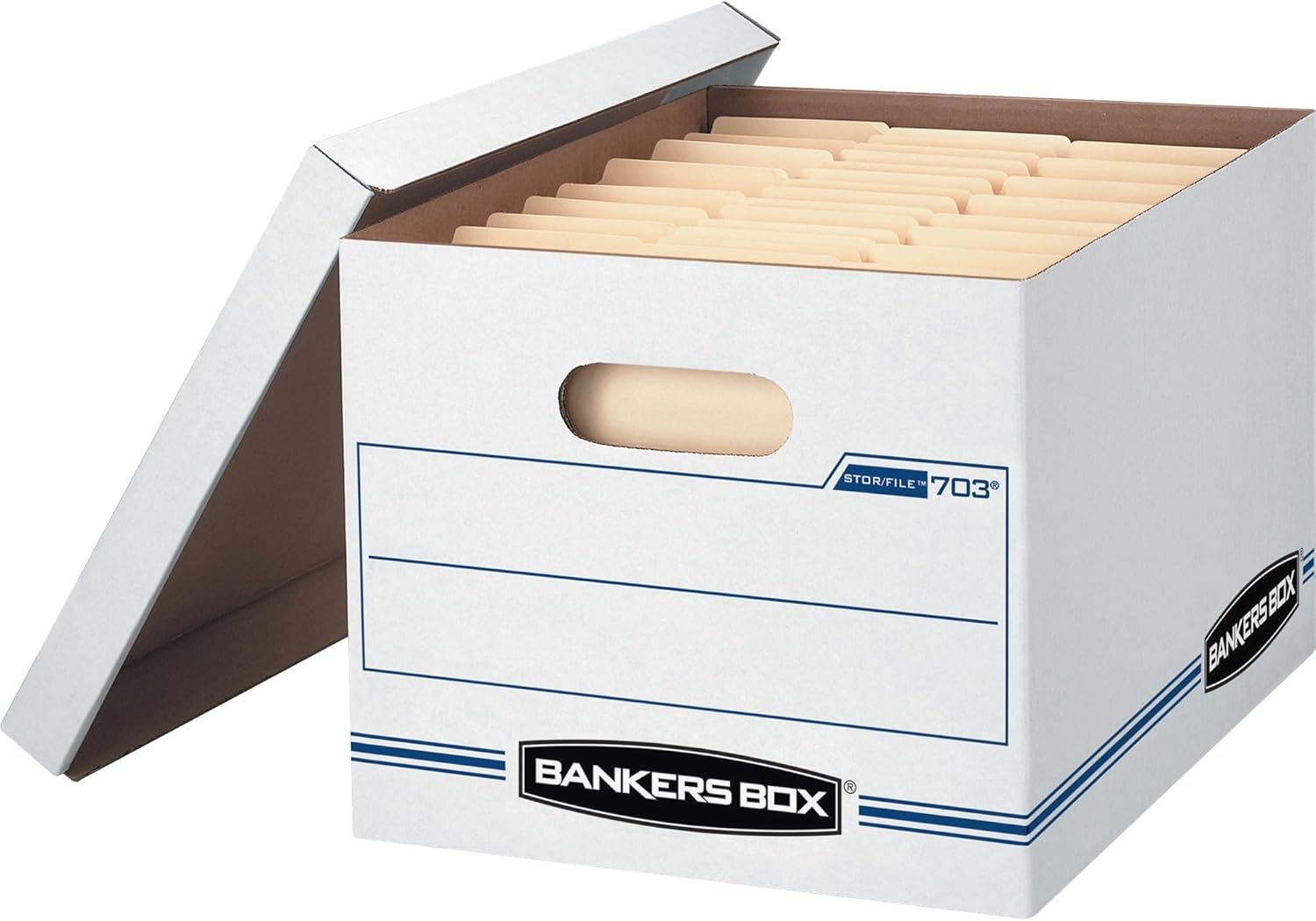 Bankers Box 4 Pack STOR/FILE Basic Duty File Storage Boxes, Standard Assembly, Lift-off Lid, Letter/Legal